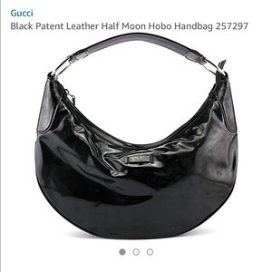 Authentic Gucci Black Patent Leather Hobo bag